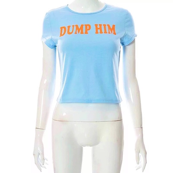 Blue Dump Him y2k t-shirt - Picture 11 of 16